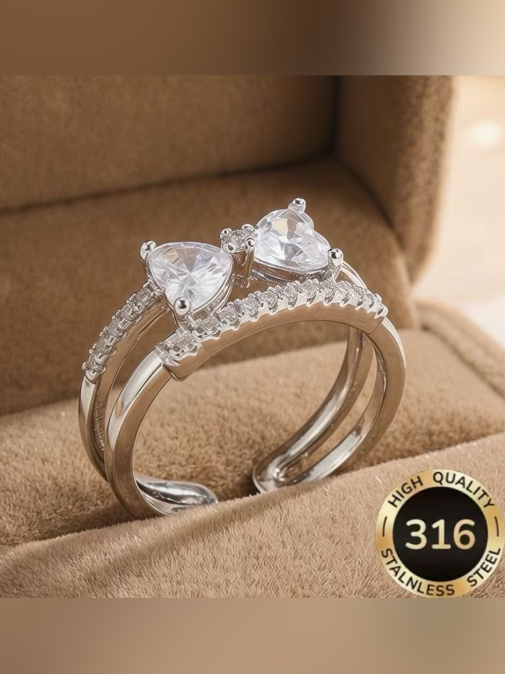 Elegant Adjustable Ring with Velvet Box - Picture 8 of 10